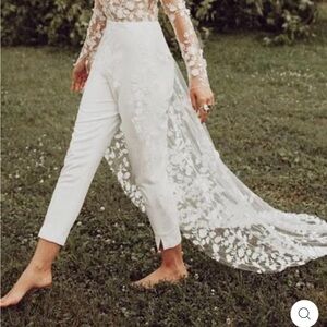 Elegant White Lace Jumpsuit Bridal